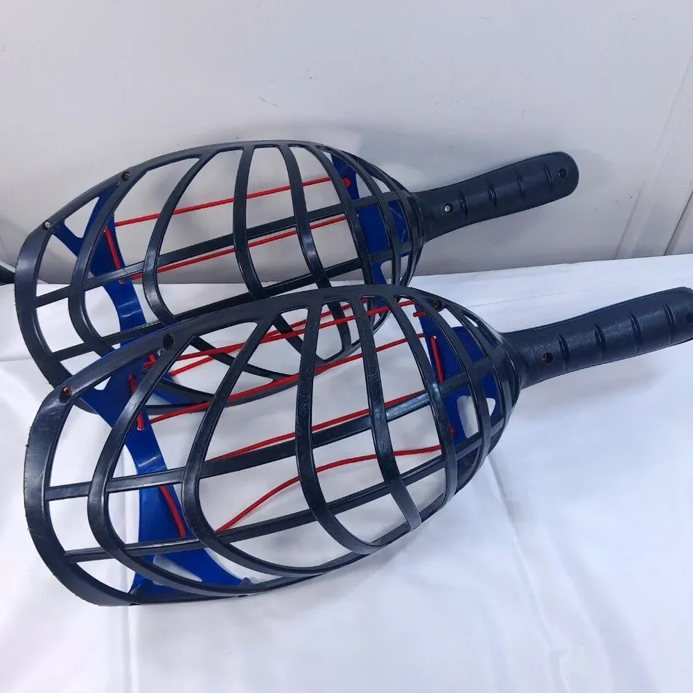Vintage Wham-O Trap Ball set 2 racquets kids family throw catch‎ game 2003 blue
